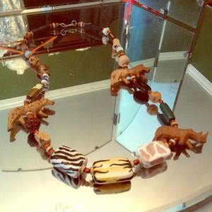 Amazing tribal bone clay wood beaded carved stone