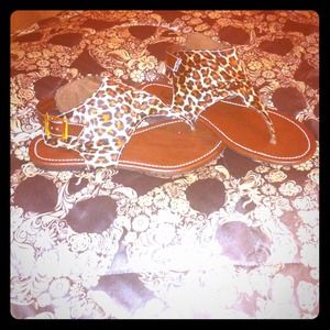 leopard print sandals