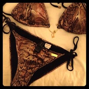 🎉SALE🎉Baby Phat metallic snakeskin bikini, sz M