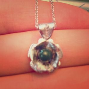 Sterling and jade flower🌅