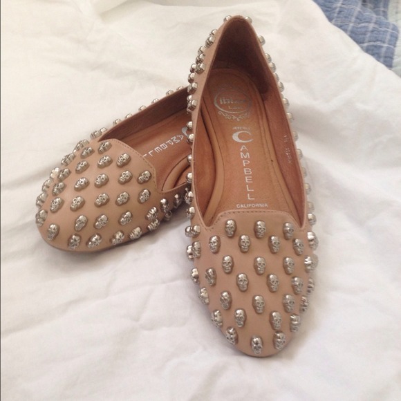 Jeffrey Campbell Skulltini Beige/Nude flats