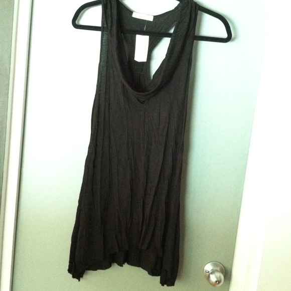simple flowy black racerback tank