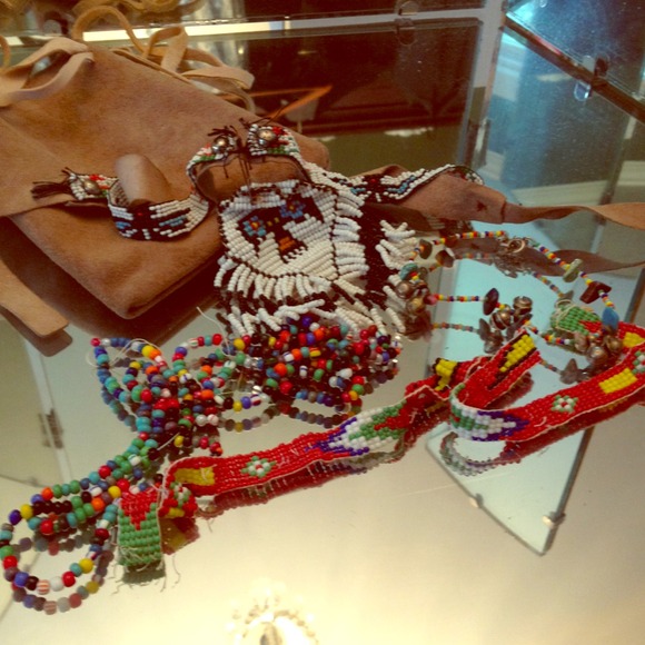 70's unfinished Indian beads and bracelet