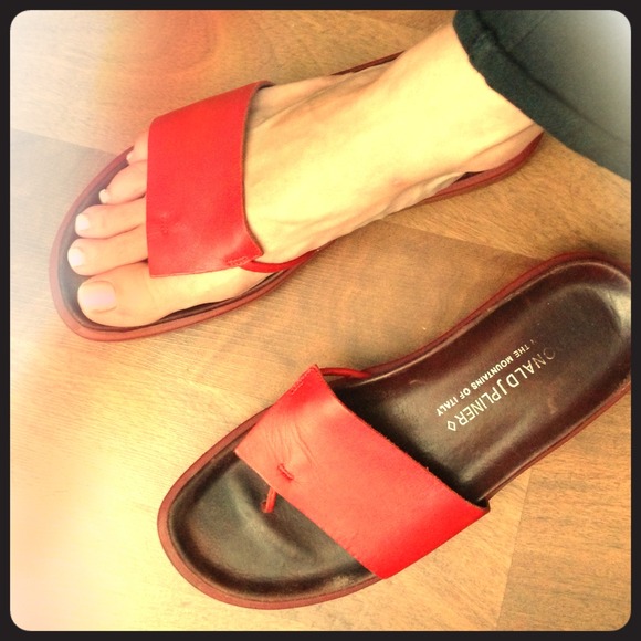 Red sandals. Unusual in a good way
