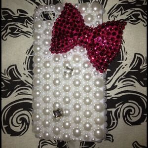 iPhone 4/4s case pearl and rhinestone