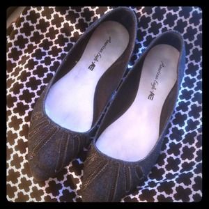 American Eagle Black Denim Flats