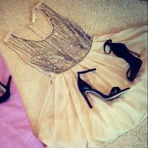 Chiffon Sequin Dress