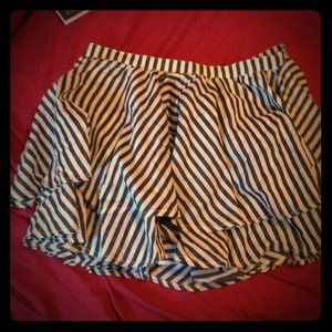 Striped tulle mini skirt