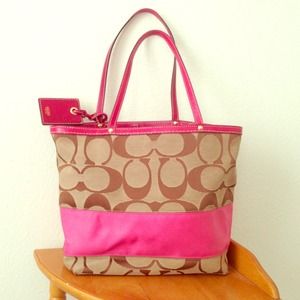 Coach Signature Stripe Tote
