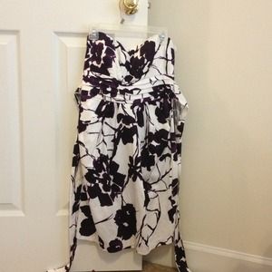 Floral strapless dress
