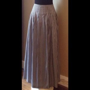 Black & white Gingham Silk Maggy London Skirt Sz22