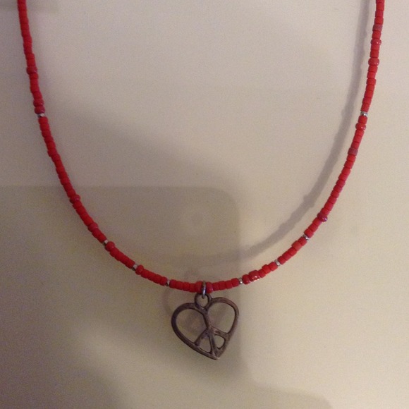 Necklace with peace heart