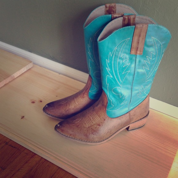 Turquoise & Camel Cowboy boots
