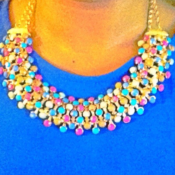 ***SOLD***Colorful Alloy Bead Statement Necklace!