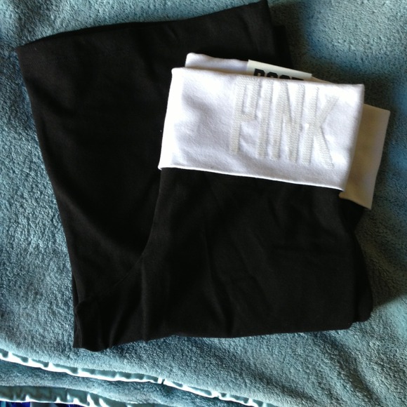 Black VS yoga pants, boot cut style