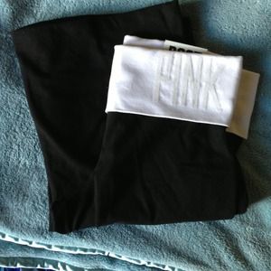 Black VS yoga pants, boot cut style