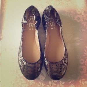 BCBG Snake Print Flats