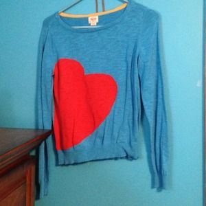 Blue\Red heart sweater