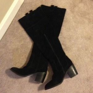 Suede knee high boots!