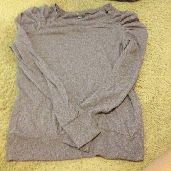 Light purple, fall sweater.