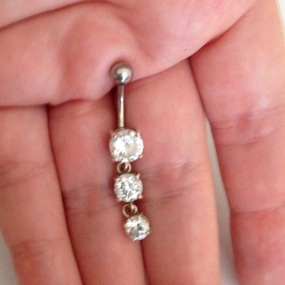New hanging diamond belly ring
