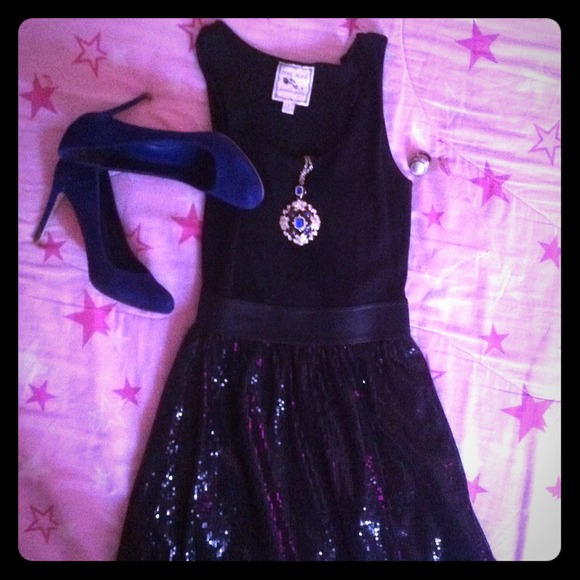 Short Black dress with sparkly bottom part