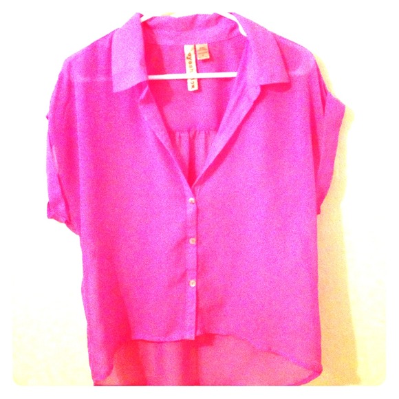 hot pink button down