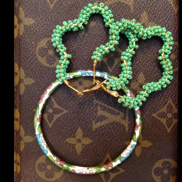 Enamel Bangle & Earring Set