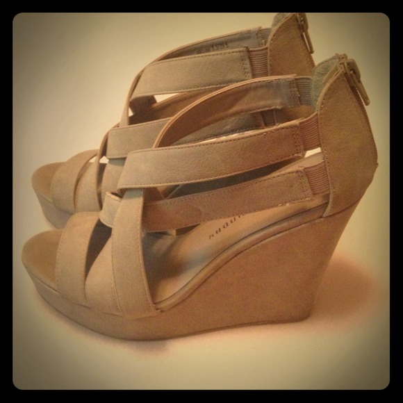Lightly worn tan wedges from Chinese Laundry