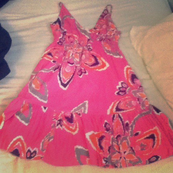 Pink flower sundress with adjustable straps