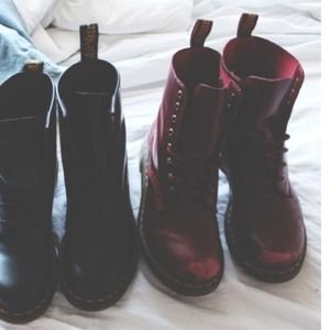 Maroon doc martens
