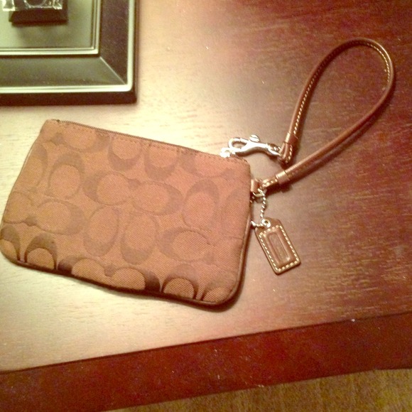 Brown coach wristlet