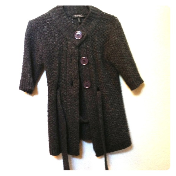 Elbow length belted cardigan