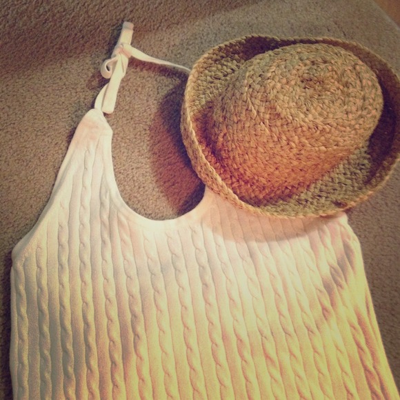 White knit halter