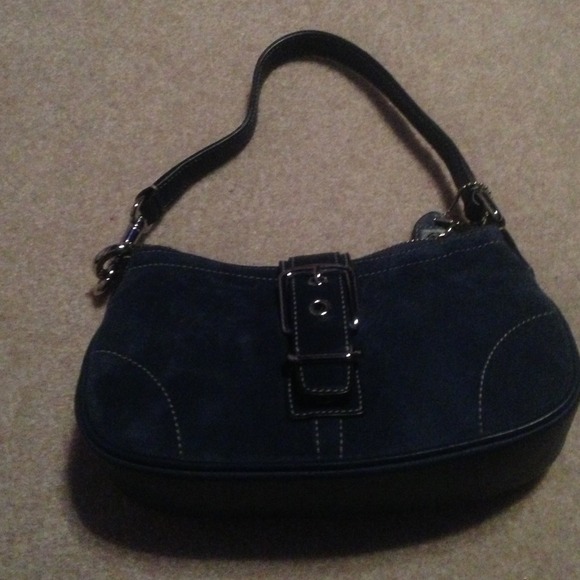 Coach handbag - blue suede