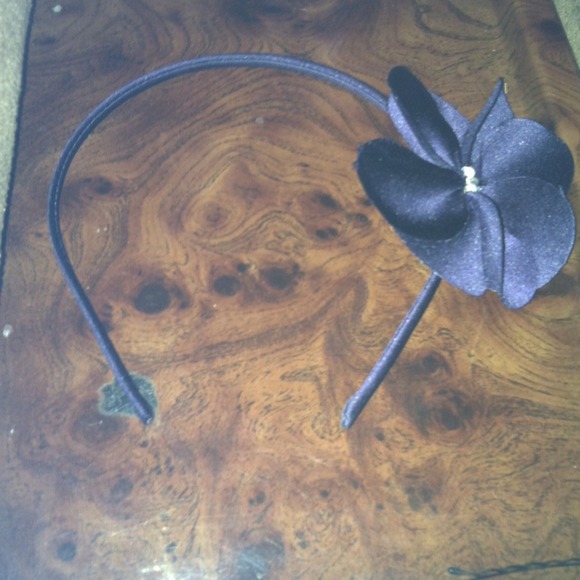 Dark Plum Headband with a gorgeous pearly flower!