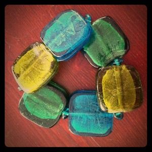 Green Glass Beaded Stetch Bracelet