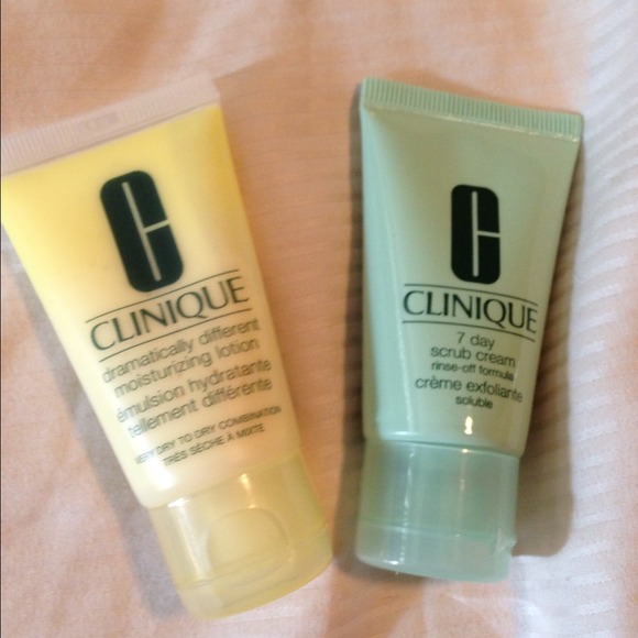 SOLD IN BUNDLE Clinique face lotion and scrub