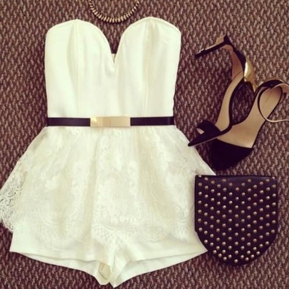 Nasty Gal Dresses & Skirts - Lace Sweetheart Romper