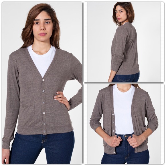 American Apparel | tri coffee cardigan