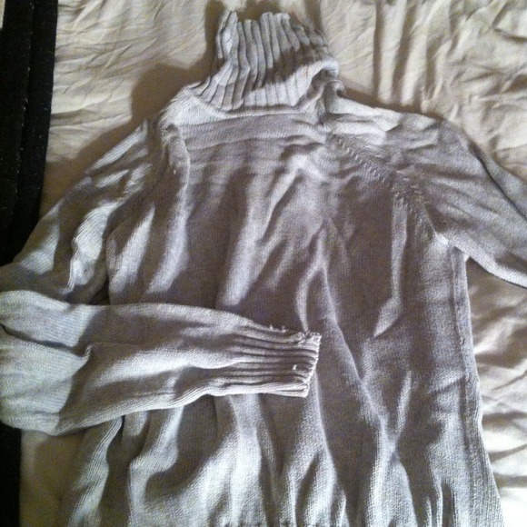 Grey turtleneck sweater