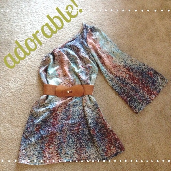 Beautiful silky bell sleeve dress