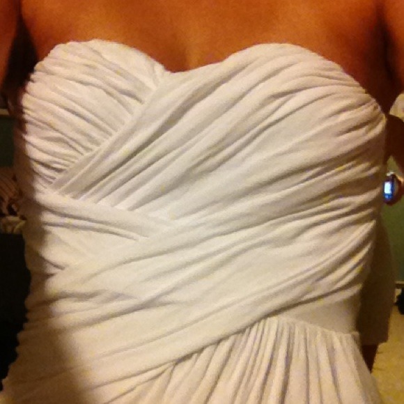 Express white ruche strapless dress - Picture 2 of 3
