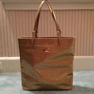 Michael Kors Gold Slim Shoulder Tote