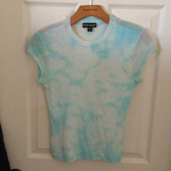 BEBE LIGHT GREEN TOP - Picture 1 of 4