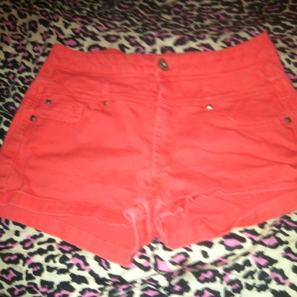 Coral-ish orange , high waisted shorts ! - Picture 1 of 3