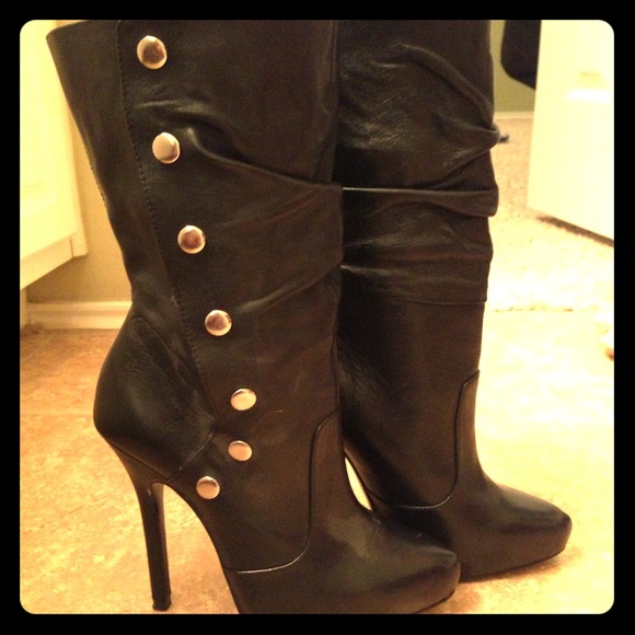 Aldo mid calf leather boots