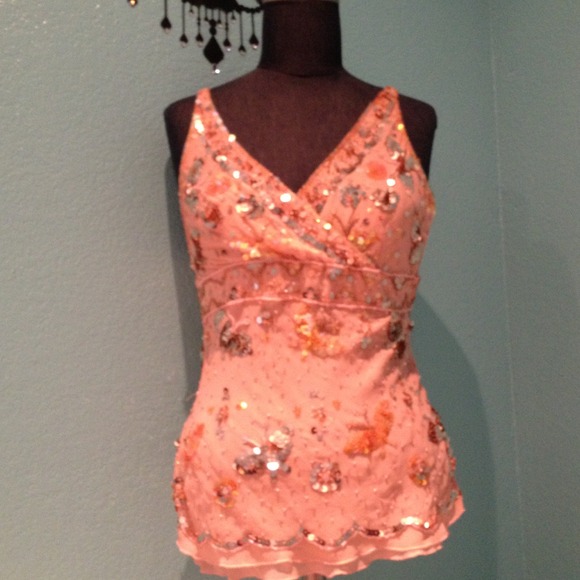 Cute bebe sequence embellished top