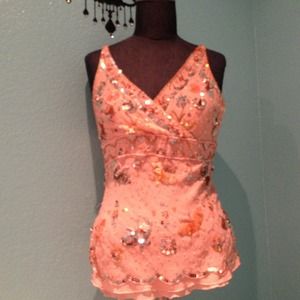 Cute bebe sequence embellished top