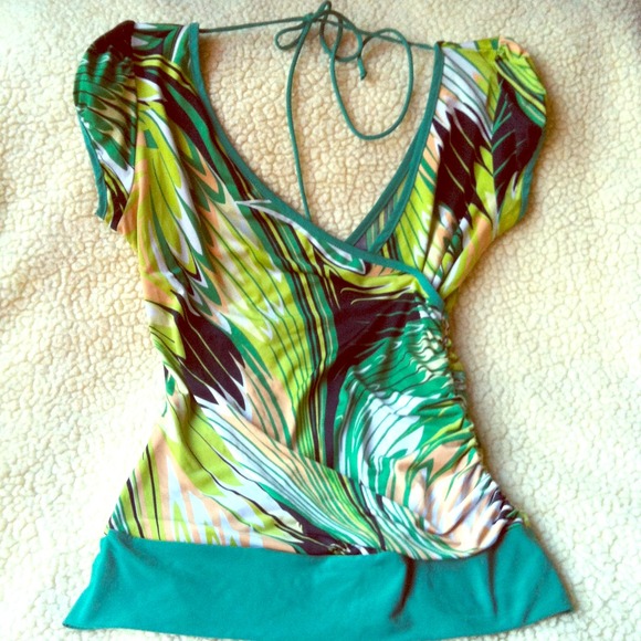 Green tropical Top